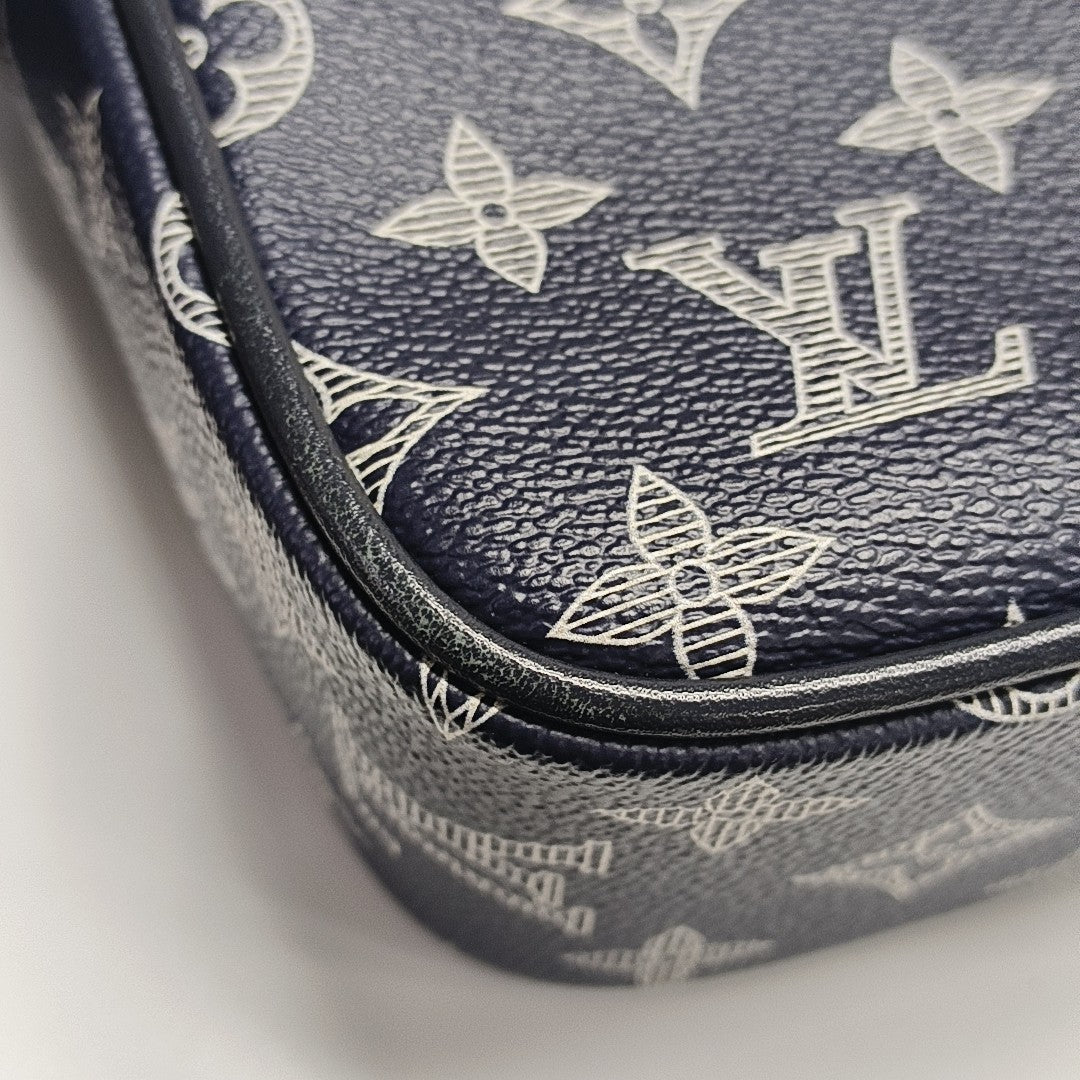 DANUBE PM Monogram Coated Canvas Blue