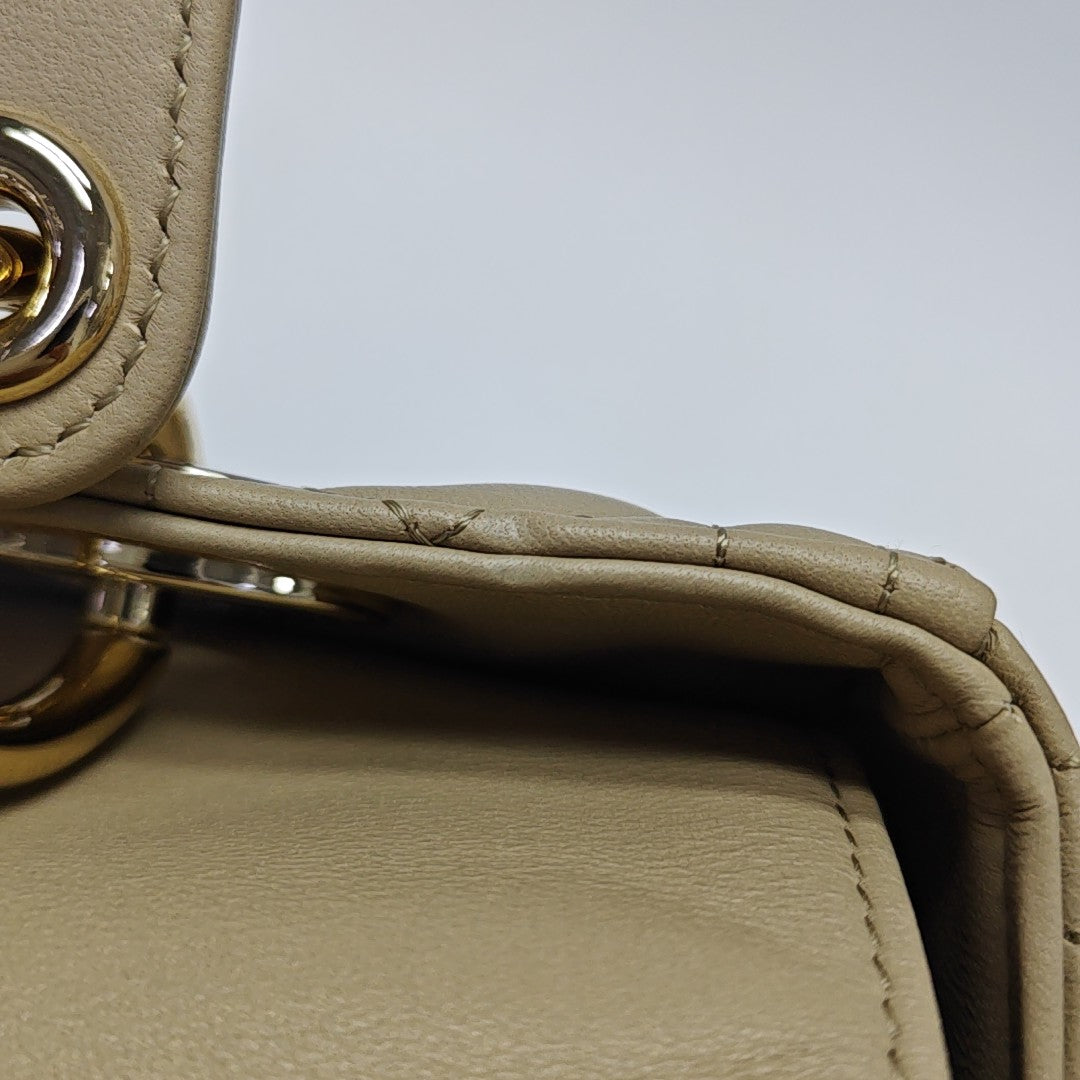 Lady Dior Medium Cannage Calfskin Beige