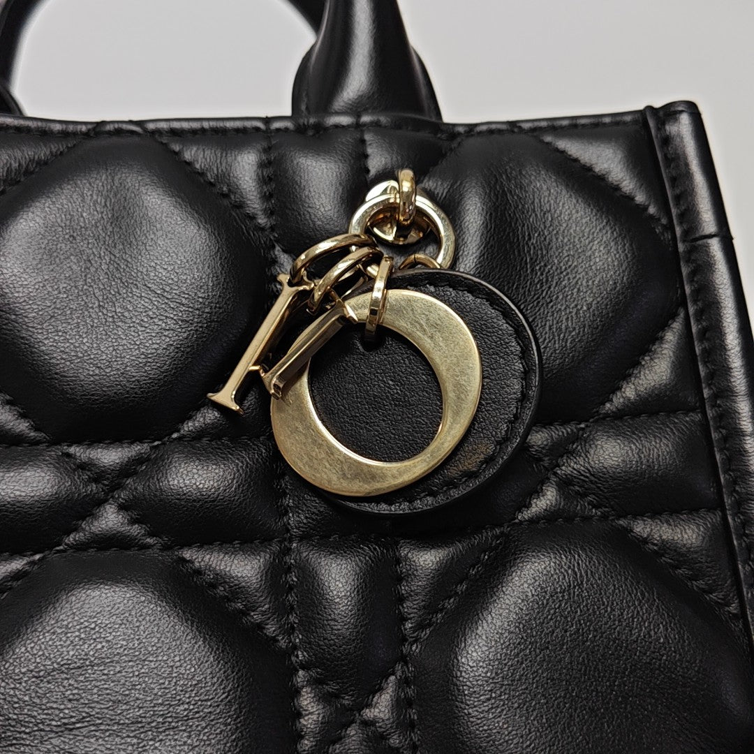 Lady D-Joy Mini Cannage Calfskin Black