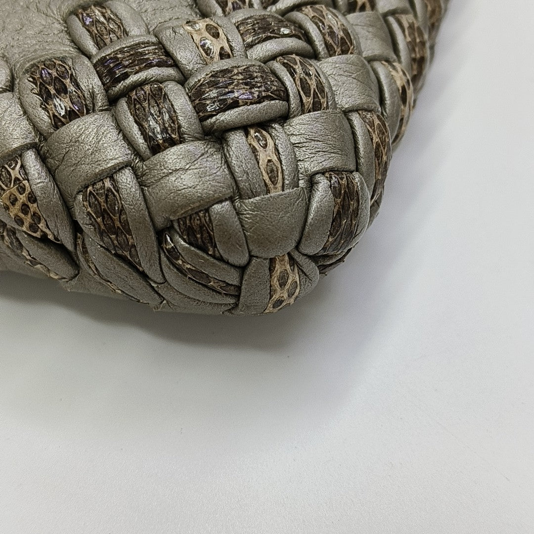 Calfskin Clutch Silver