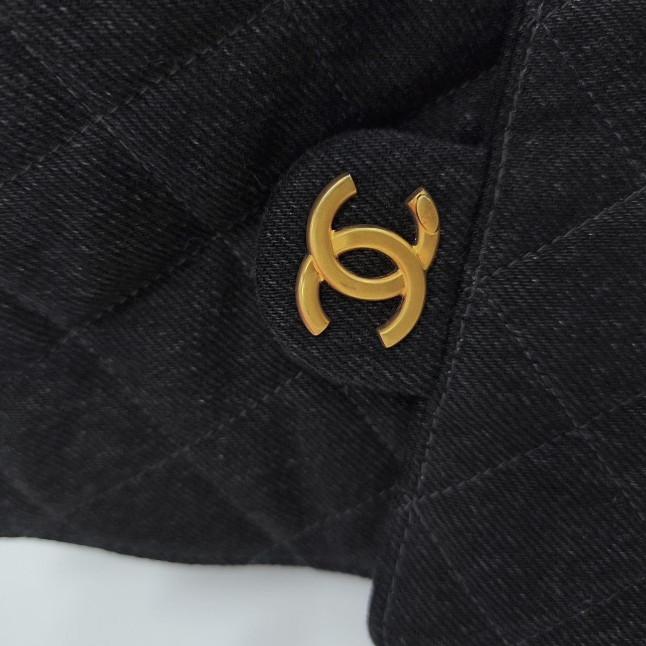 CHANEL 25 Quilted Denim Black