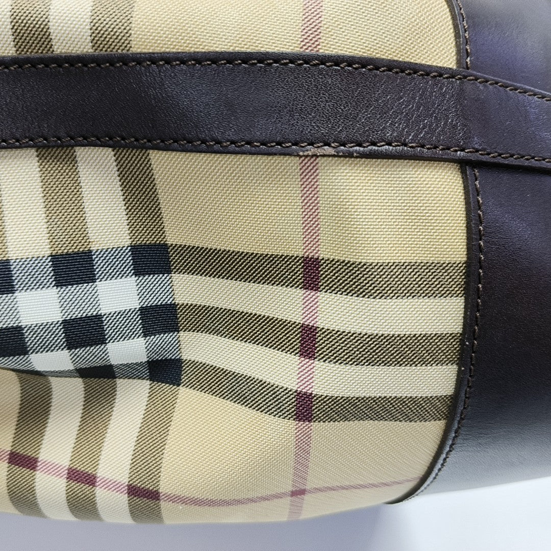 Coated Canvas Bucket Bag Beige