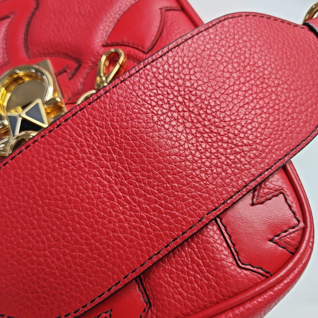 Galore Quilted Calfskin Red