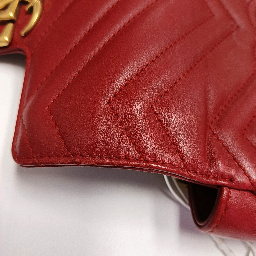 GG Marmont Mini Quilted Calfskin Red