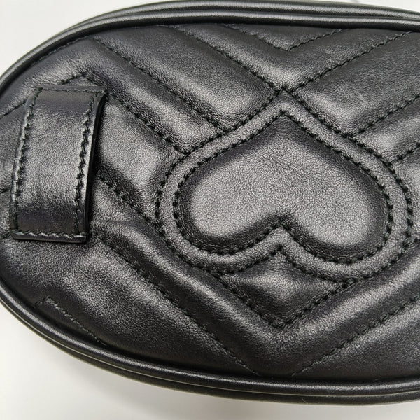 Authenticated pre-owned  GG Marmont Quilted Calfskin Black - Belt Bag at Looply