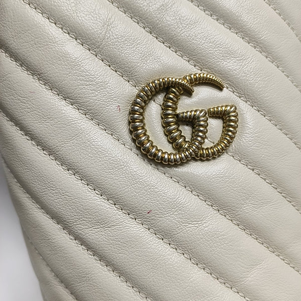 GG Marmont Mini Quilted Calfskin White