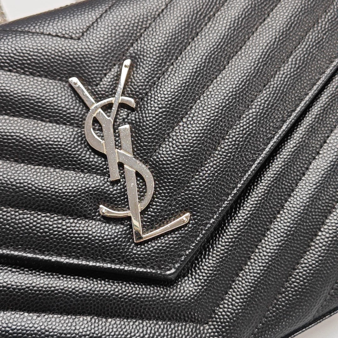 MONOGRAM Medium Chevron Calfskin Black