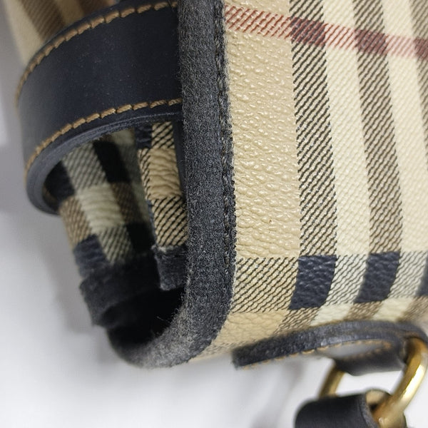 Coated Canvas Top Handle Bag Beige
