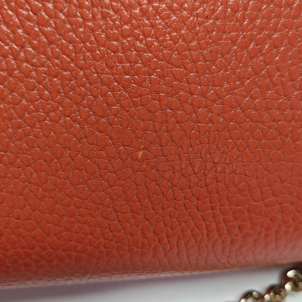 Interlocking G Small Calfskin Orange