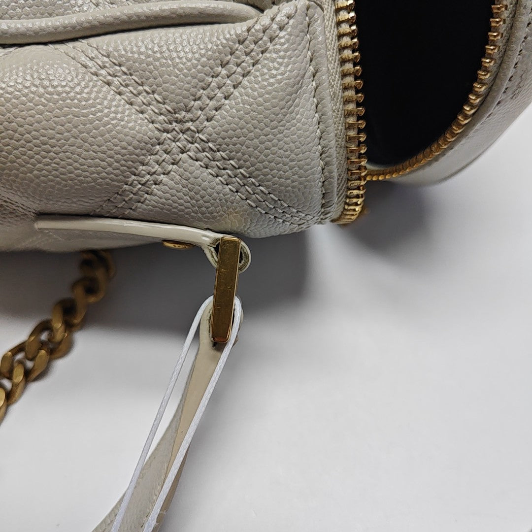 80'S VANITY Quilted Calfskin White
