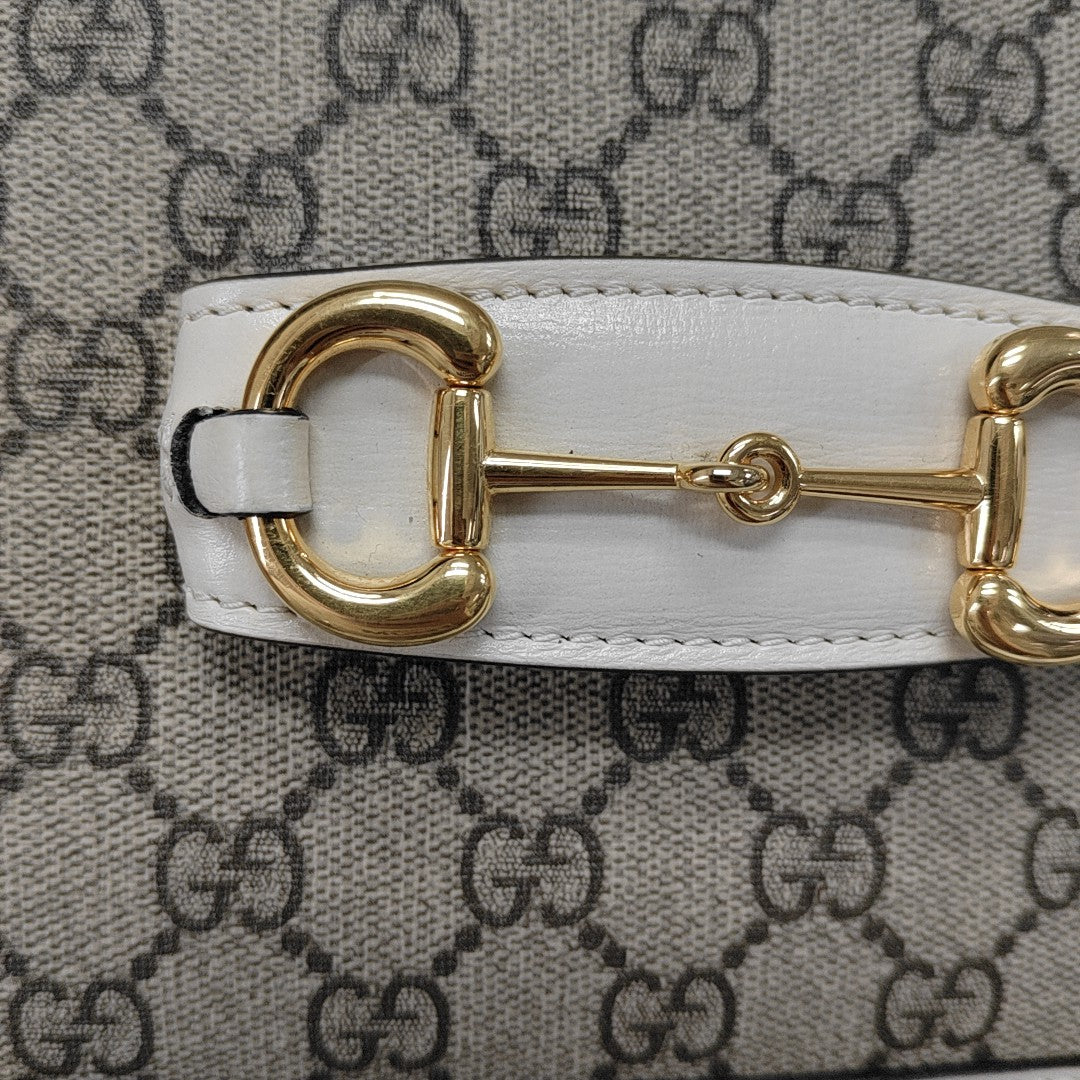 Horsebit 1955 Small Monogram Coated Canvas Beige
