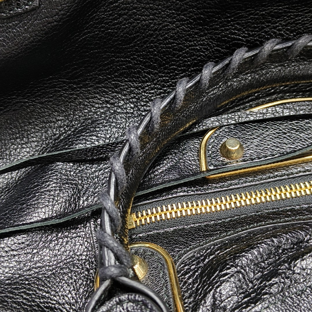 Classic Metallic Edge City Small Lambskin Black
