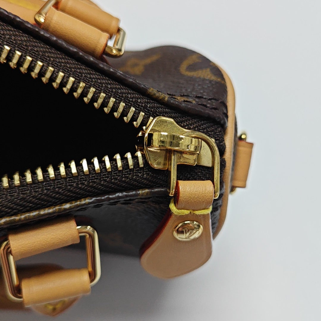 SPEEDY Nano Monogram Coated Canvas Brown