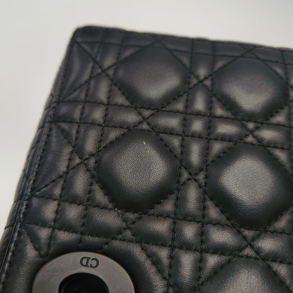 Lady Dior Mini Cannage Calfskin Black