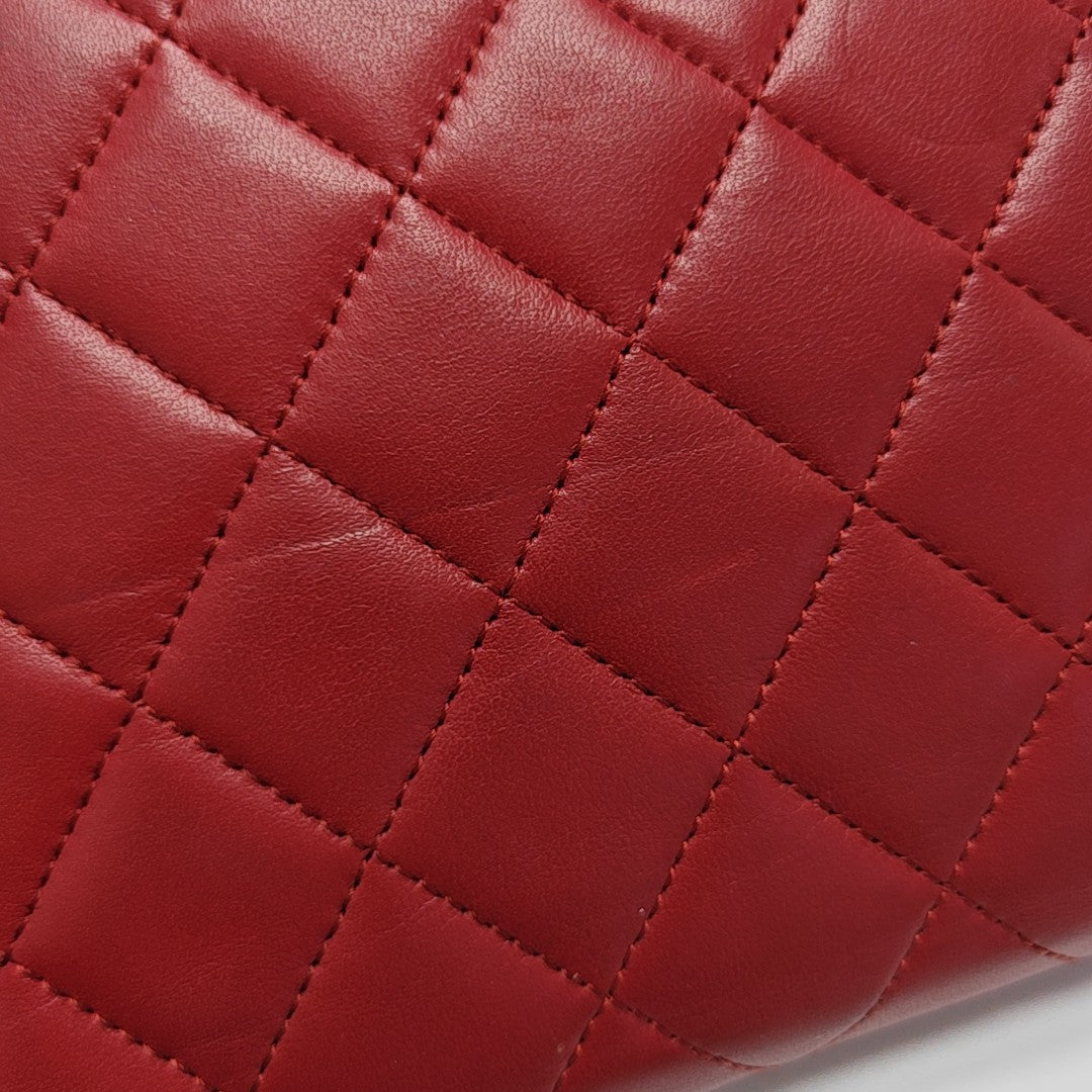 Quilted Lambskin Wallet Red