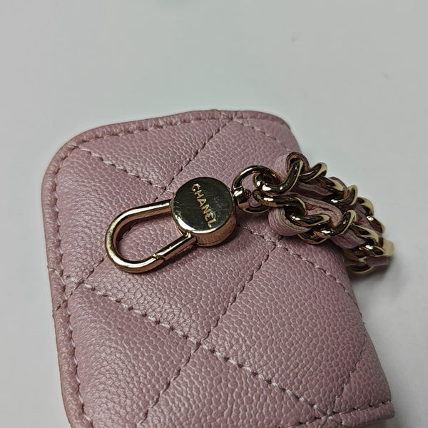 Quilted Grained Calfskin Shoulder Bag Pink