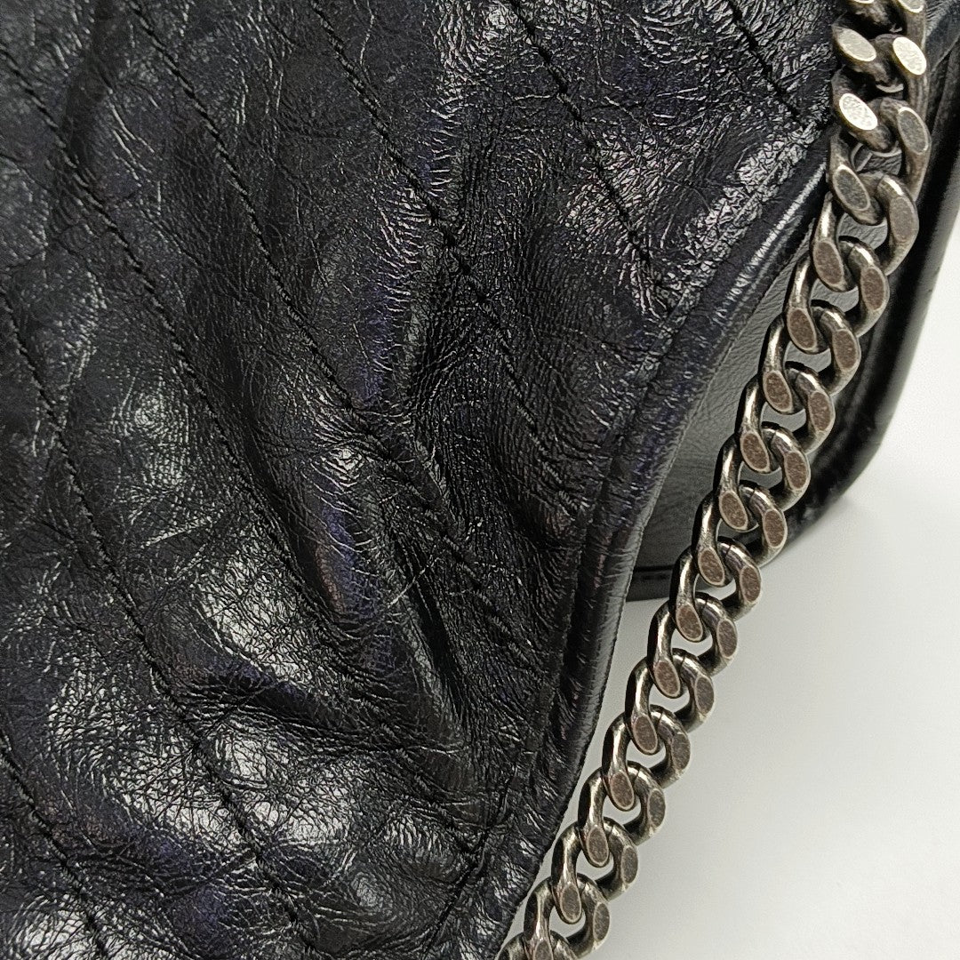 NIKI Chevron Calfskin Black