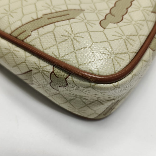 Coated Canvas Shoulder Bag Beige