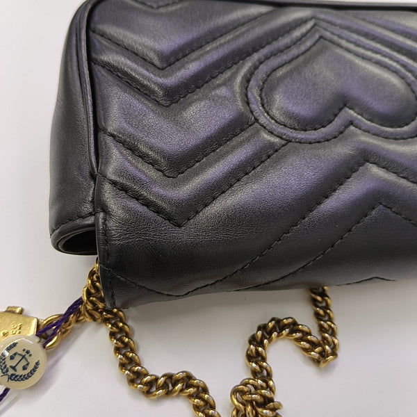 GG Marmont Mini Quilted Calfskin Black