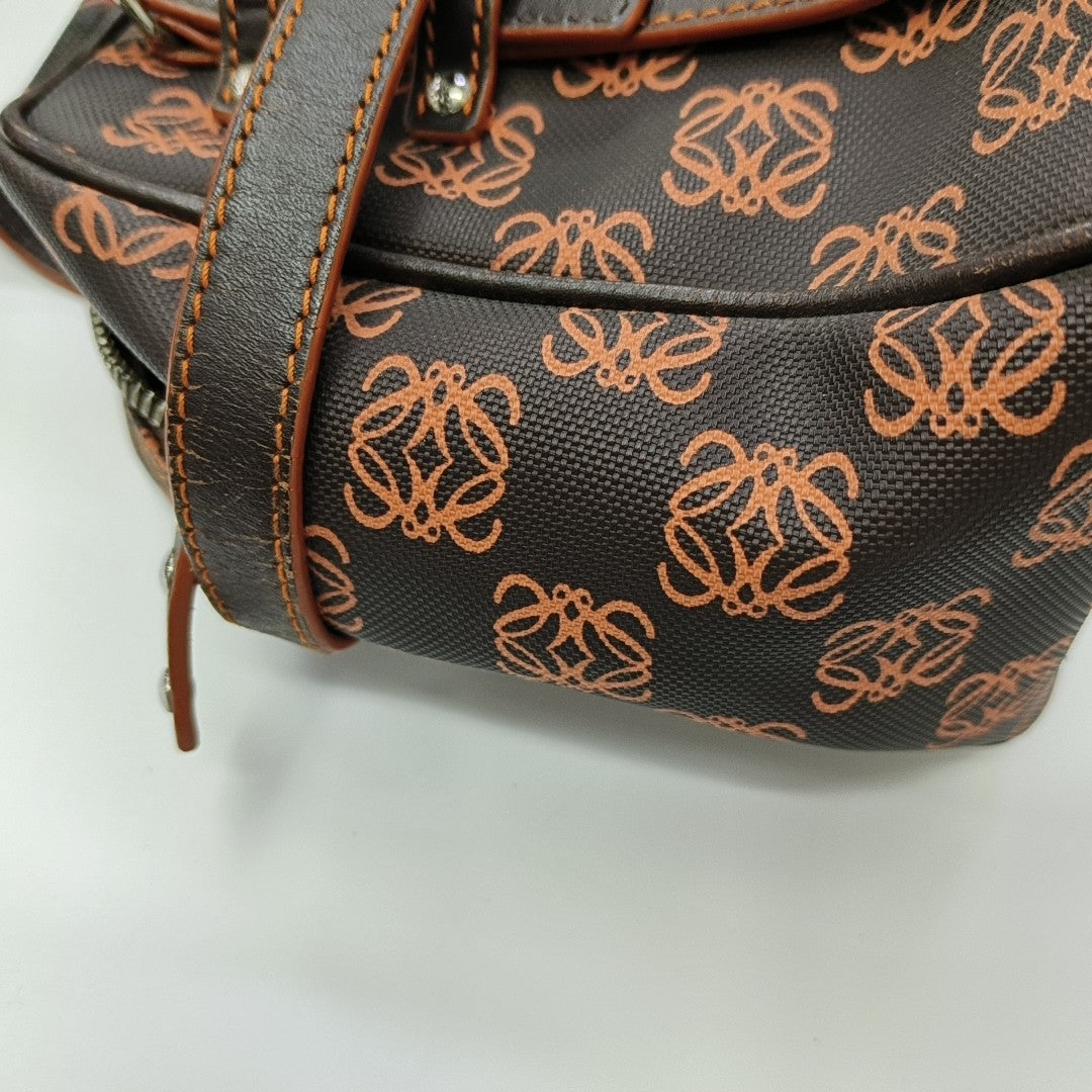 Monogram Coated Canvas Top Handle Bag Brown