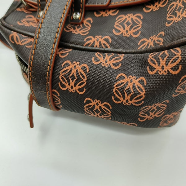 Monogram Coated Canvas Top Handle Bag Brown