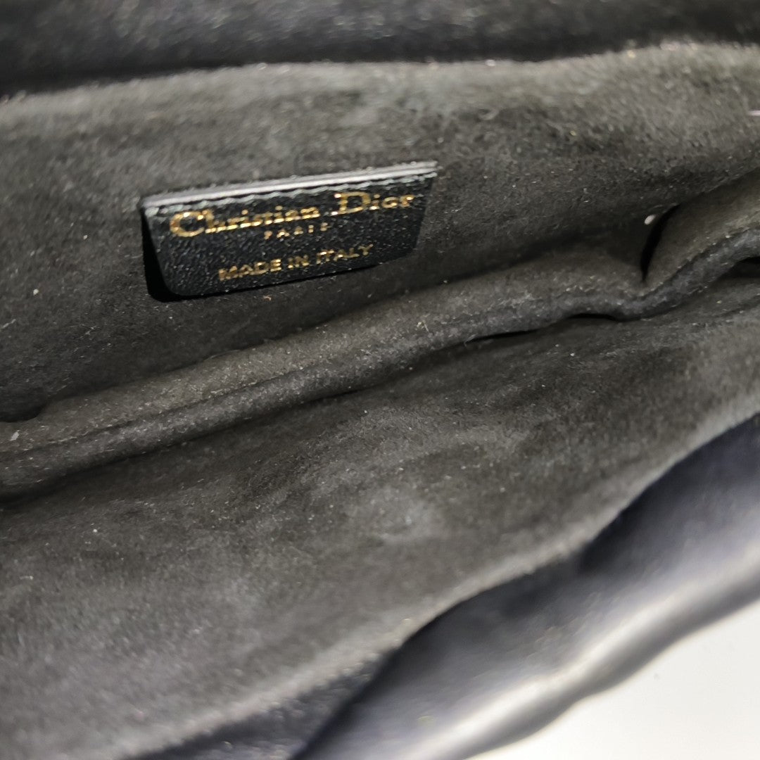 Cannage Lambskin Shoulder Bag Black