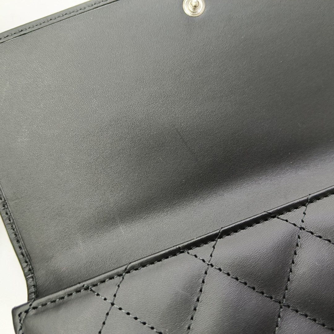 CAMBON Medium Quilted Calfskin Black Wallet