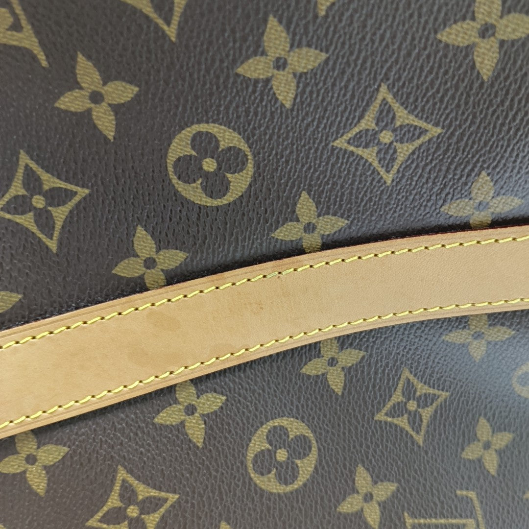 KEEPALL 60 Monogram Coated Canvas Brown