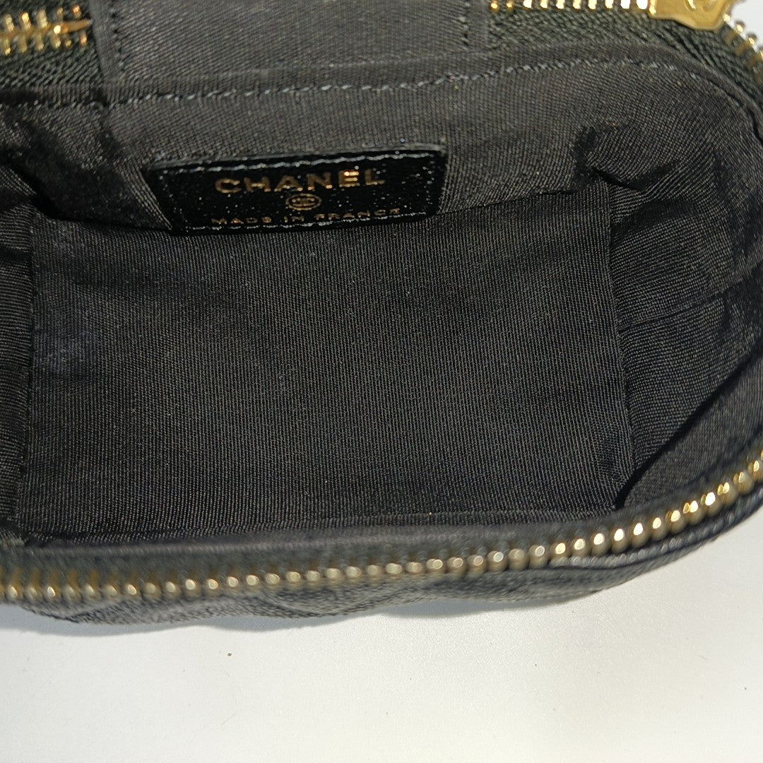 Quilted Grained Calfskin Small Black