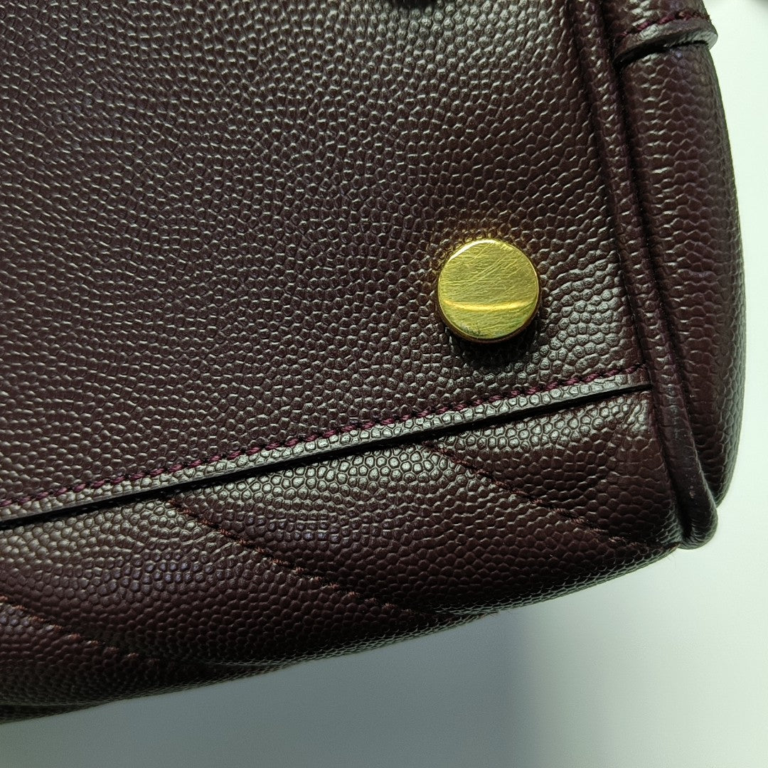 MONOGRAM Chevron Calfskin Red