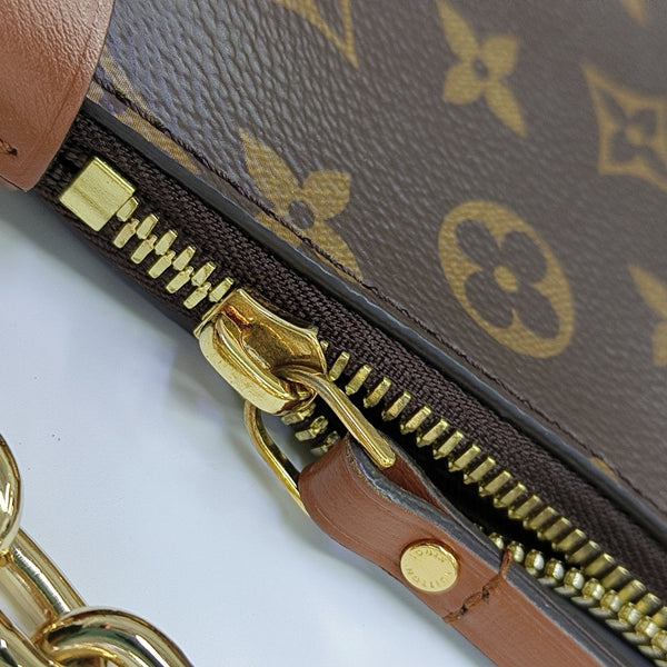 LOOP HOBO Monogram Coated Canvas Brown