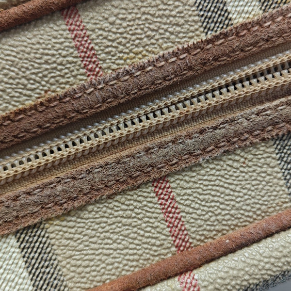 Coated Canvas Shoulder Bag Brown