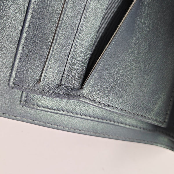 BOY CHANEL Quilted Patent Leather Blue Wallet