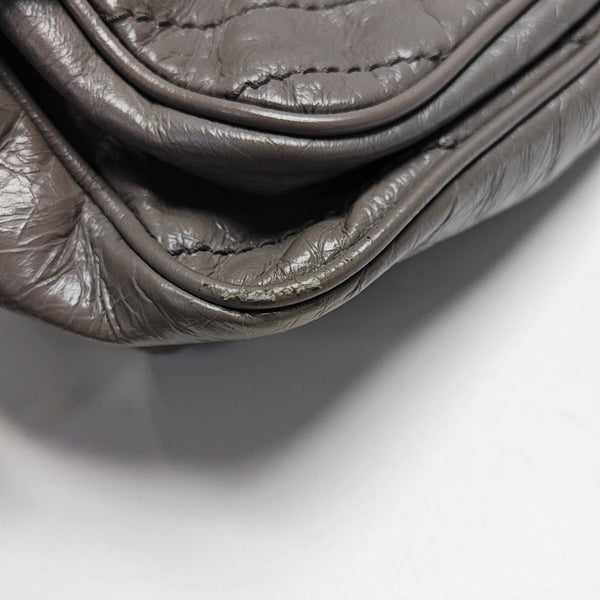 NIKI Medium Chevron, Quilted Calfskin Gray