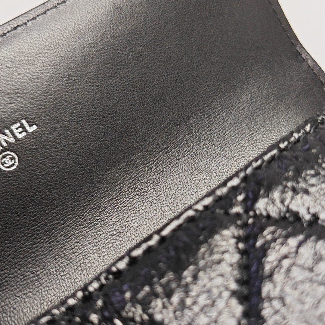 Quilted Calfskin Wallet Black