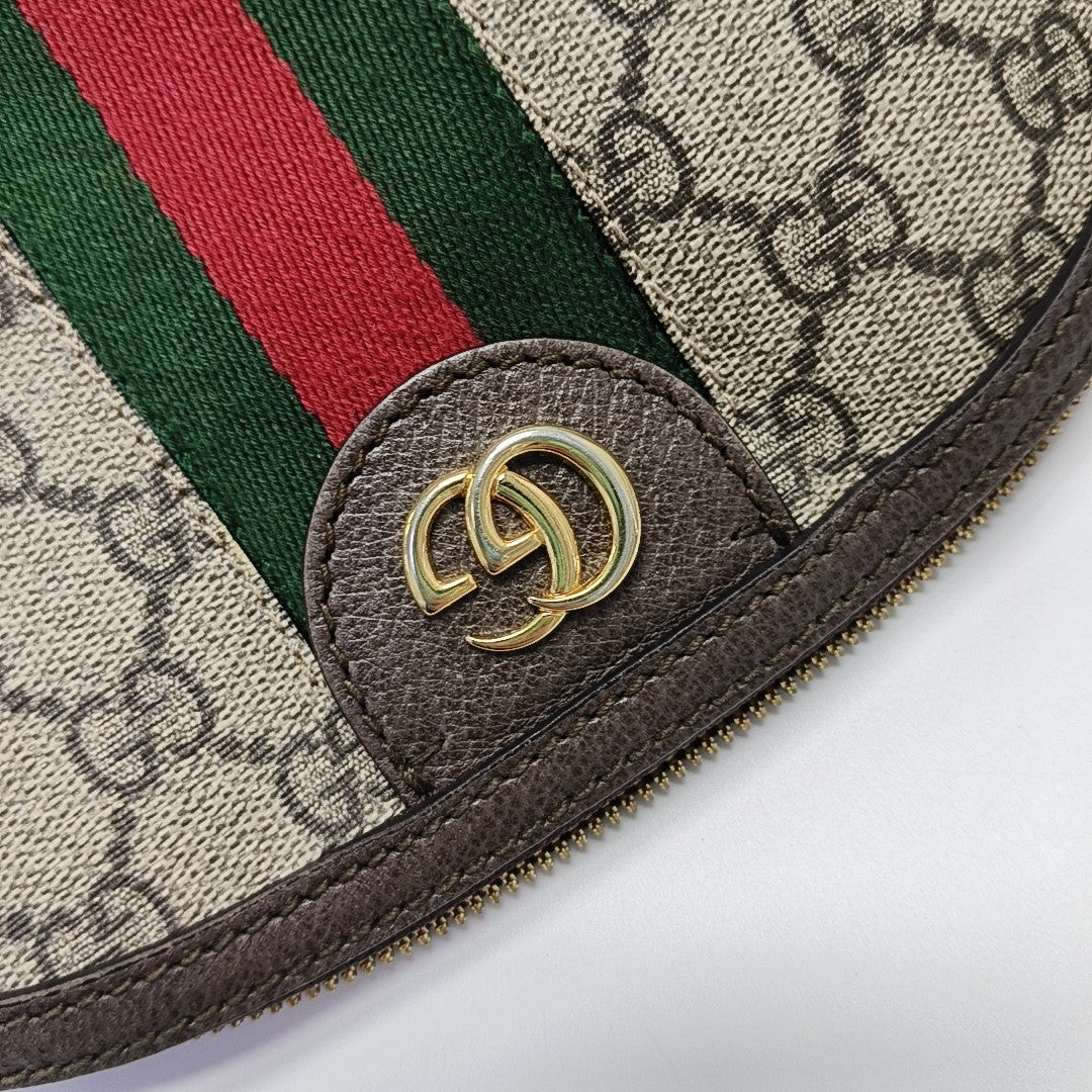 Ophidia Small Monogram Coated Canvas Beige