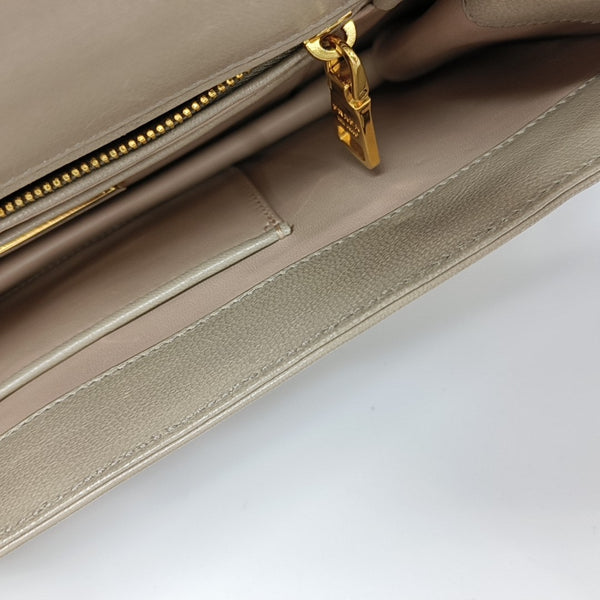Calfskin Shoulder Bag Beige