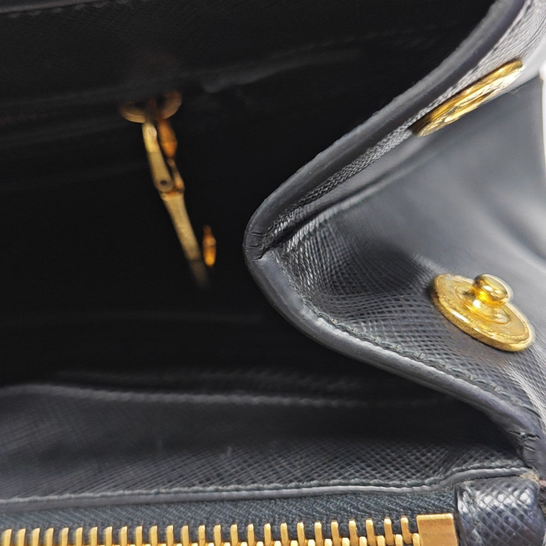 Saffiano Calfskin Tote Bag Black
