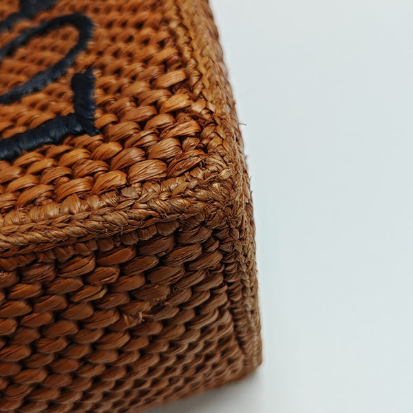 Font Tote Small Straw Brown
