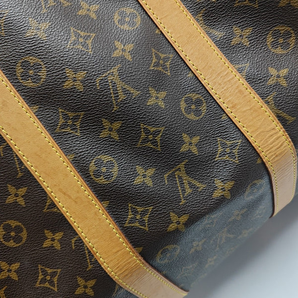 KEEPALL 55 Monogram Coated Canvas Brown