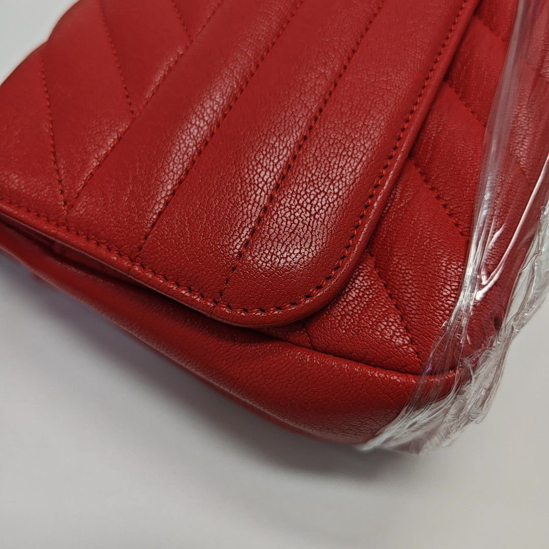 Quilted Calfskin Shoulder Bag Red