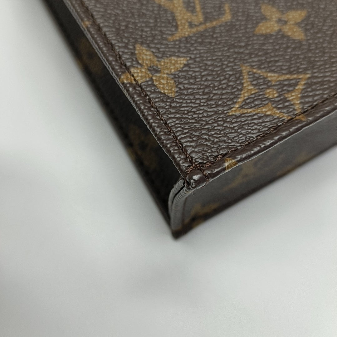 SAC PLAT Mini Monogram Coated Canvas Brown