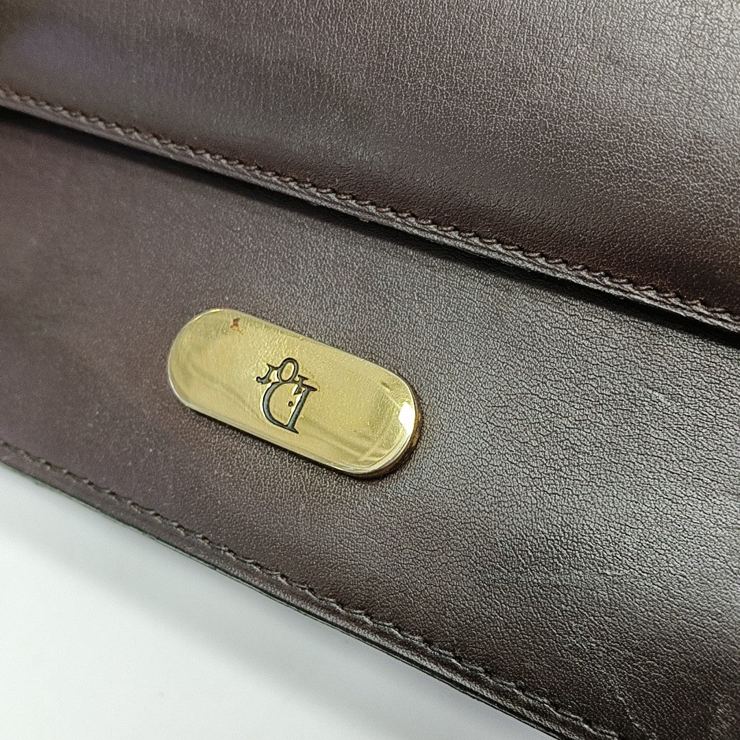 Calfskin Top Handle Bag Brown