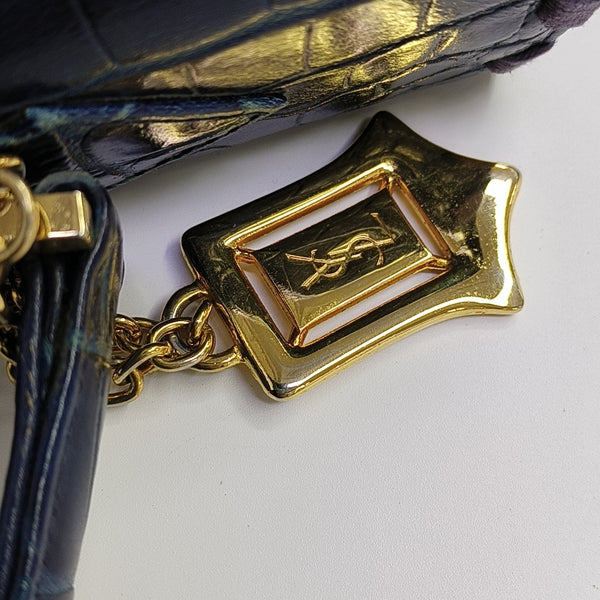 Calfskin Top Handle Bag Blue