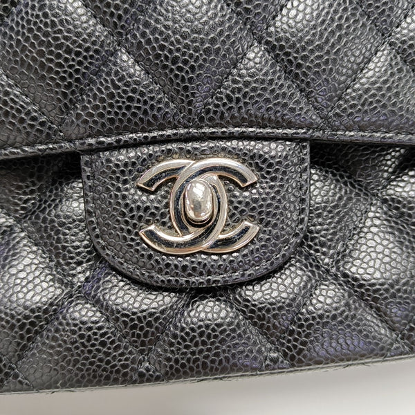 CLASSIC FLAP Small Quilted Grained Calfskin Black