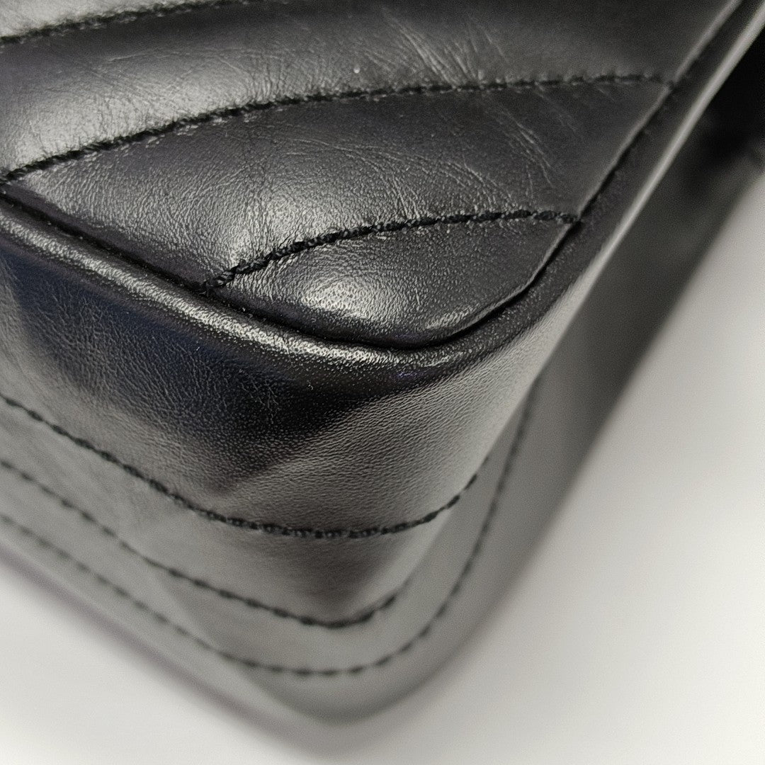 2.55 224 (mini) Chevron Calfskin Black