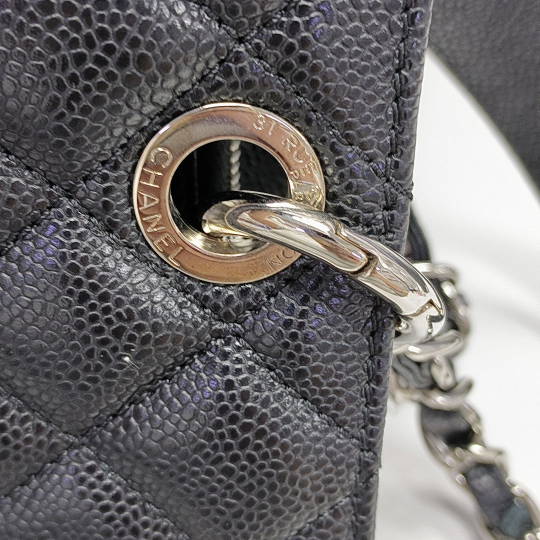 CHANEL GST Large Quilted Grained Calfskin Black