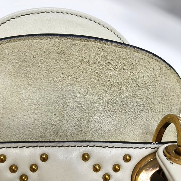 Authenticated pre-owned  Lady Dior Mini Lambskin White - Tote Bag at Looply