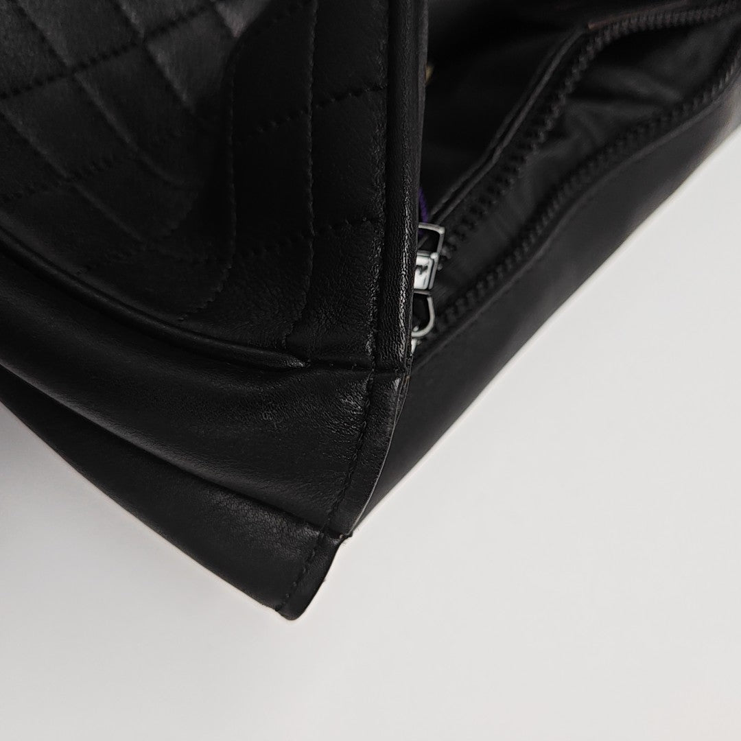 Quilted Calfskin Shoulder Bag Black