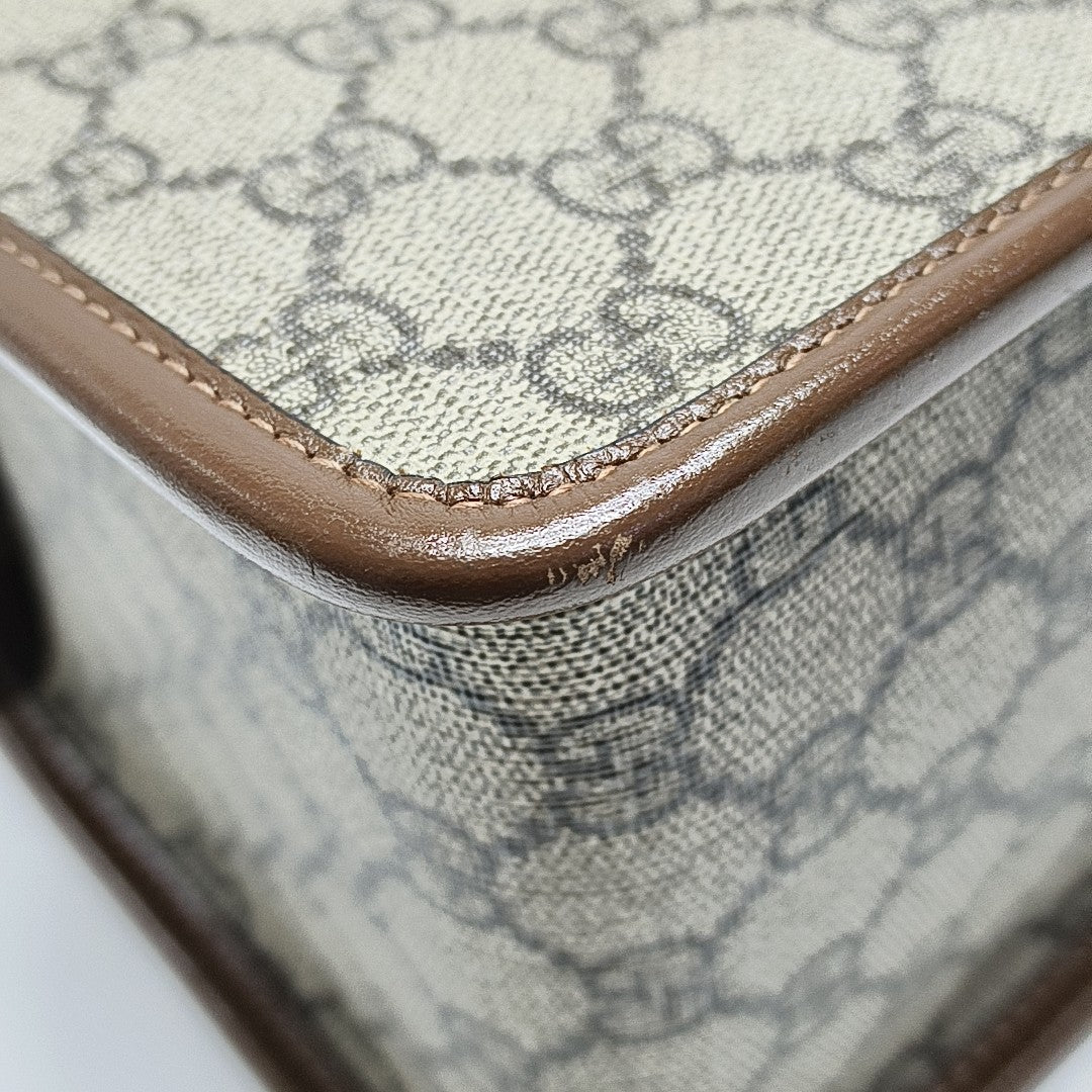 Horsebit 1955 Mini Monogram Coated Canvas Beige